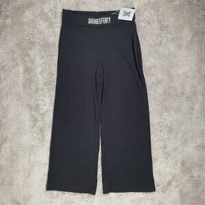 Savage X Fenty NWT Essential Heavy Rib Straight-Leg Logo Pant in Black Womens L